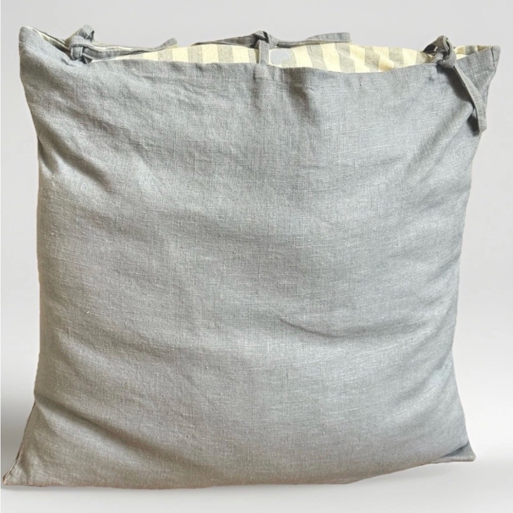 Gray Linen Throw Pillow Cover